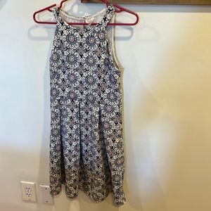 Blue and pink pattern summer dress